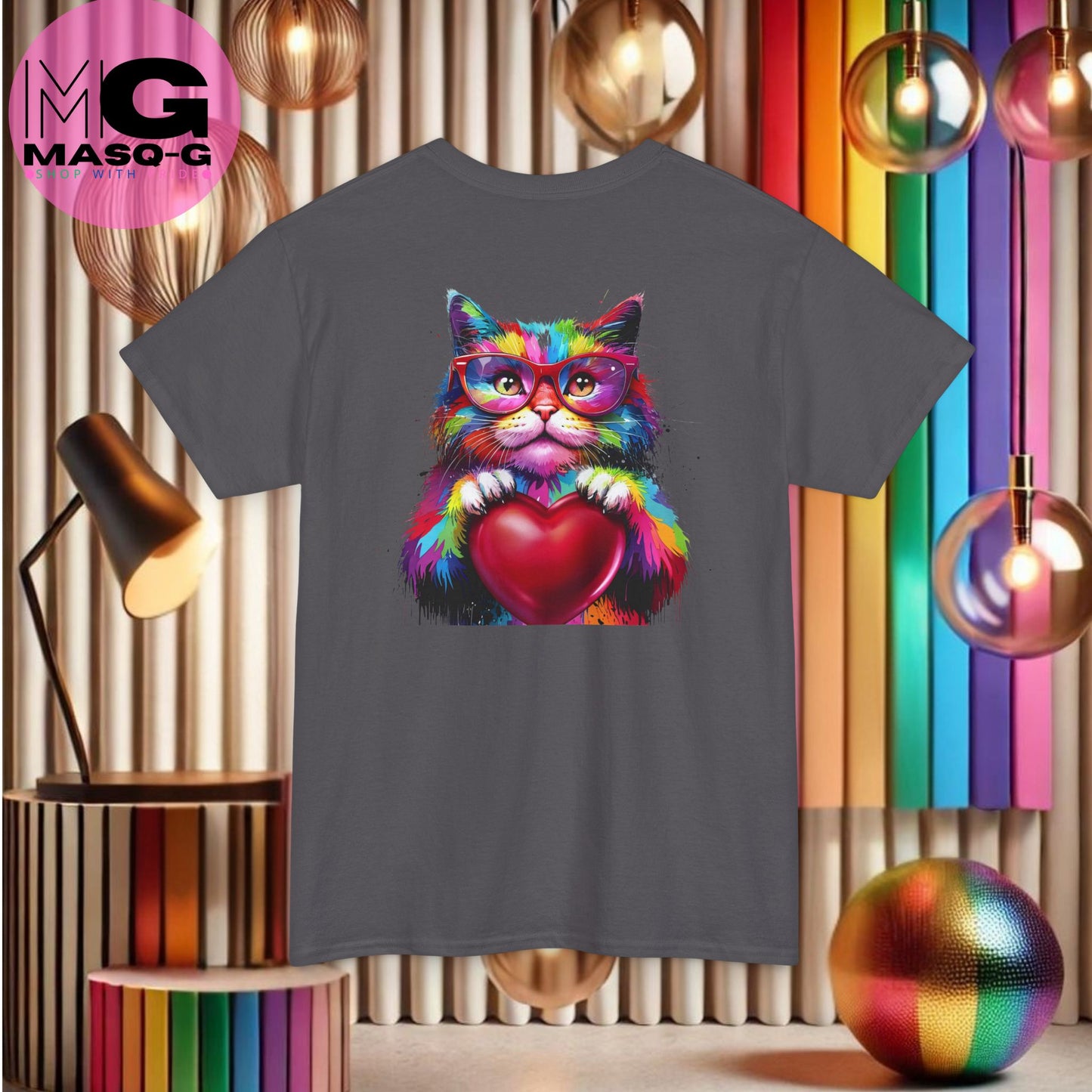 Purrrrfect Regenboog met Kat T-shirt - Voor Stijlvolle Kattenfans met een Hart voor Humor