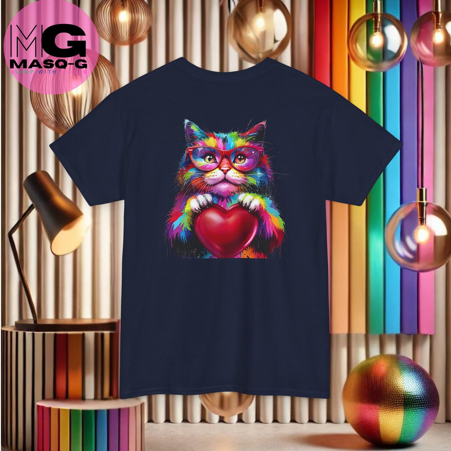 Purrrrfect Regenboog met Kat T-shirt - Voor Stijlvolle Kattenfans met een Hart voor Humor