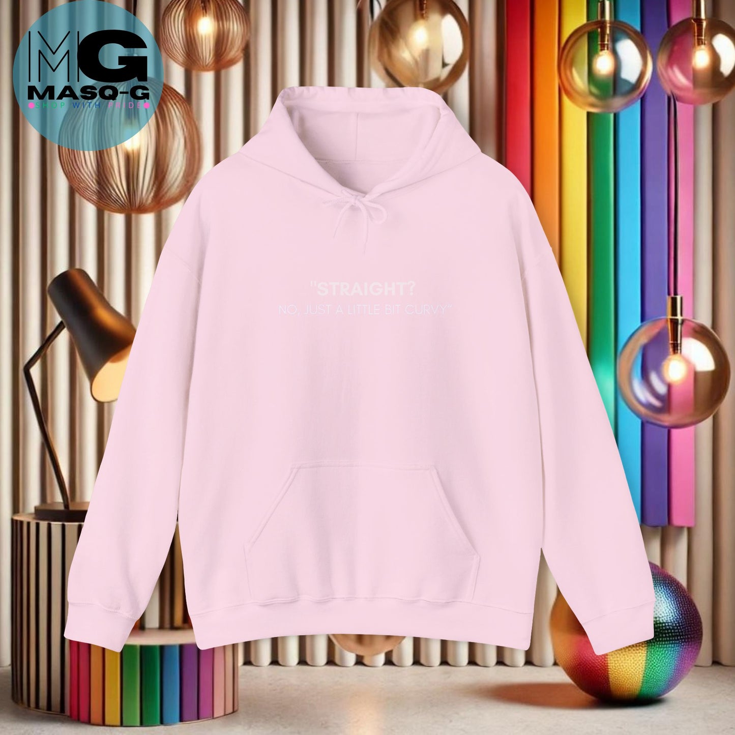 "Straight? No, Just a Little Bit Curvy" Hoodie - Comfort met een Knipoog